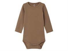 Name It walnut ribbed bodysuit